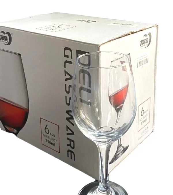 Deli Glassware 6-Piece Lead-Free Crystal Wine Glass Set - Image 4