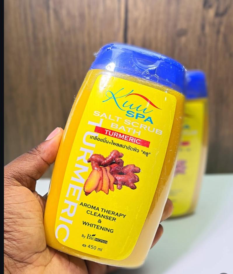 Kuu Spa Turmeric Salt Scrub Bath - 450ml - Image 2