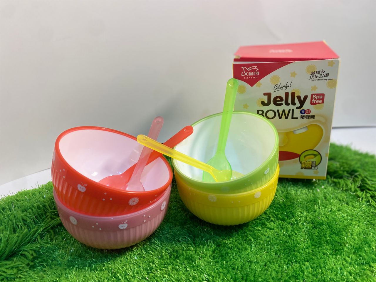 Colorful Kids Jelly Bowl Set - 8 Pieces with Spoons (BPA Free)