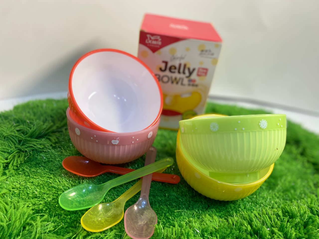 Colorful Kids Jelly Bowl Set - 8 Pieces with Spoons (BPA Free) - Image 2