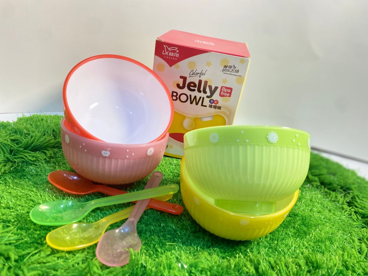 Colorful Kids Jelly Bowl Set - 8 Pieces with Spoons (BPA Free) - Image 3