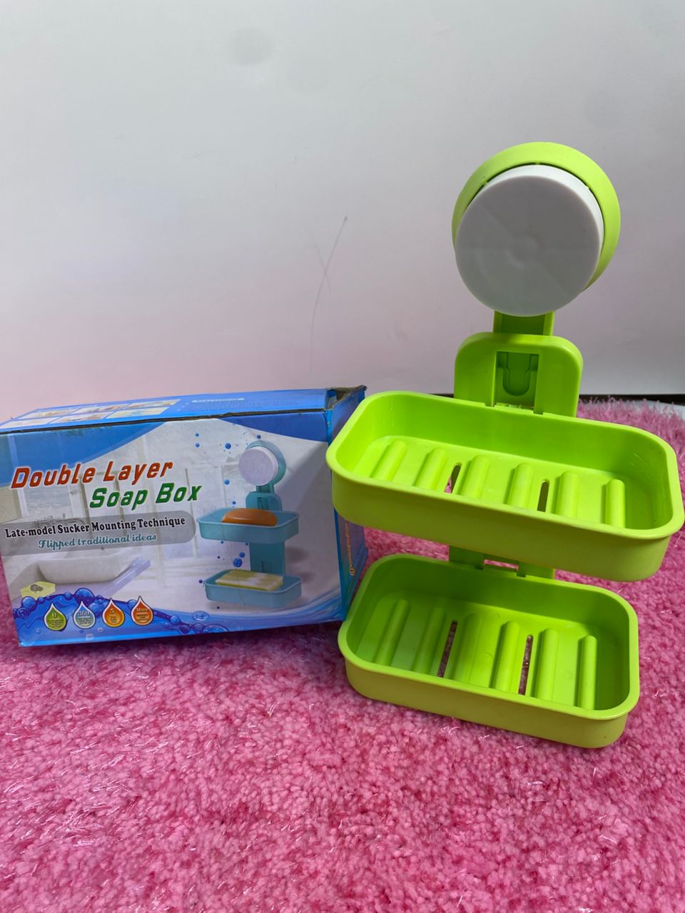 Double Layer Soap Box with Suction Cup Mount