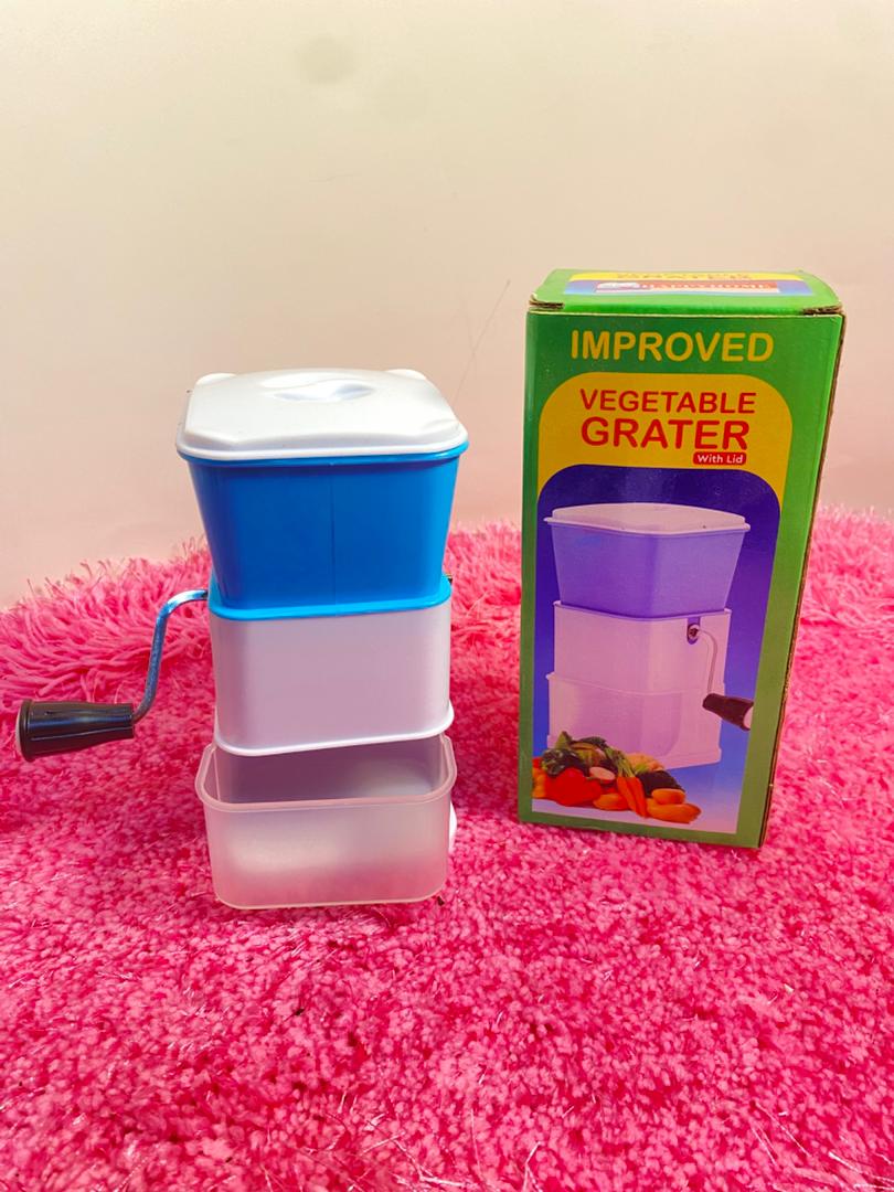 Improved Vegetable Grater with Lid & Multiple Containers