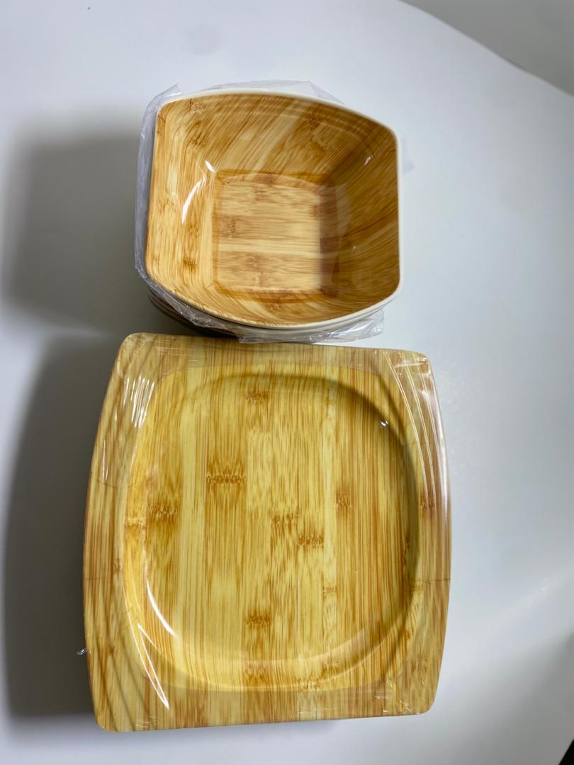 12-Piece Durable Ceramic Plate Set - Curved & Flat Designs - Image 2
