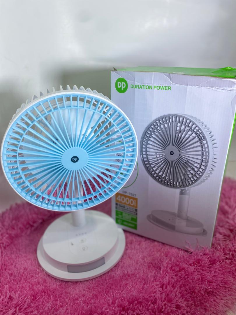 Duration Power Rechargeable Desktop Fan with LED Light (DP-7627)