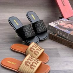 Miu Miu woven slides