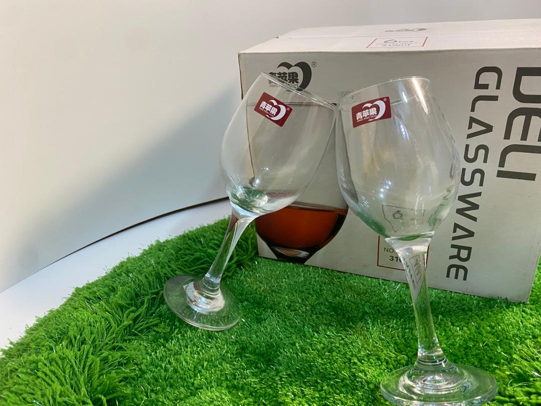 Deli Glassware 6-Piece Lead-Free Crystal Wine Glass Set