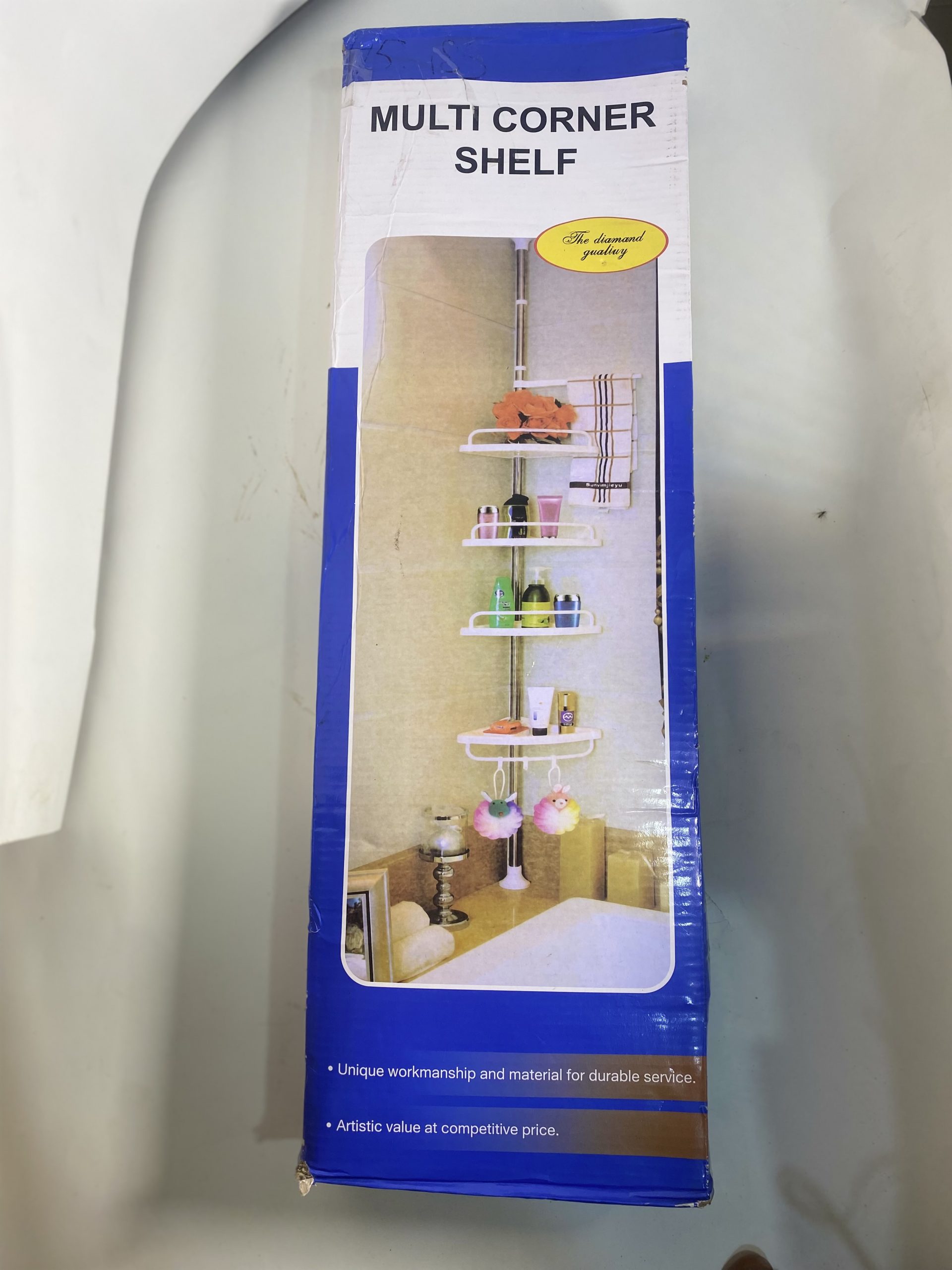 4-Tier Corner Shelf Organizer with Towel Rack - Image 3
