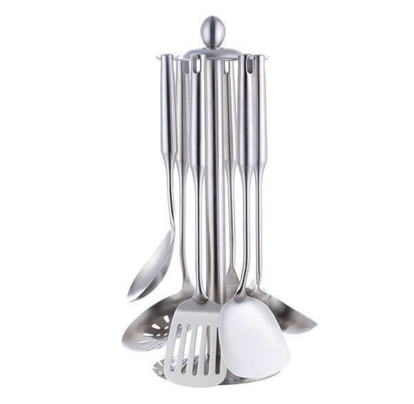 Premium Stainless Steel Kitchen Utensil Set with Stand - Image 2
