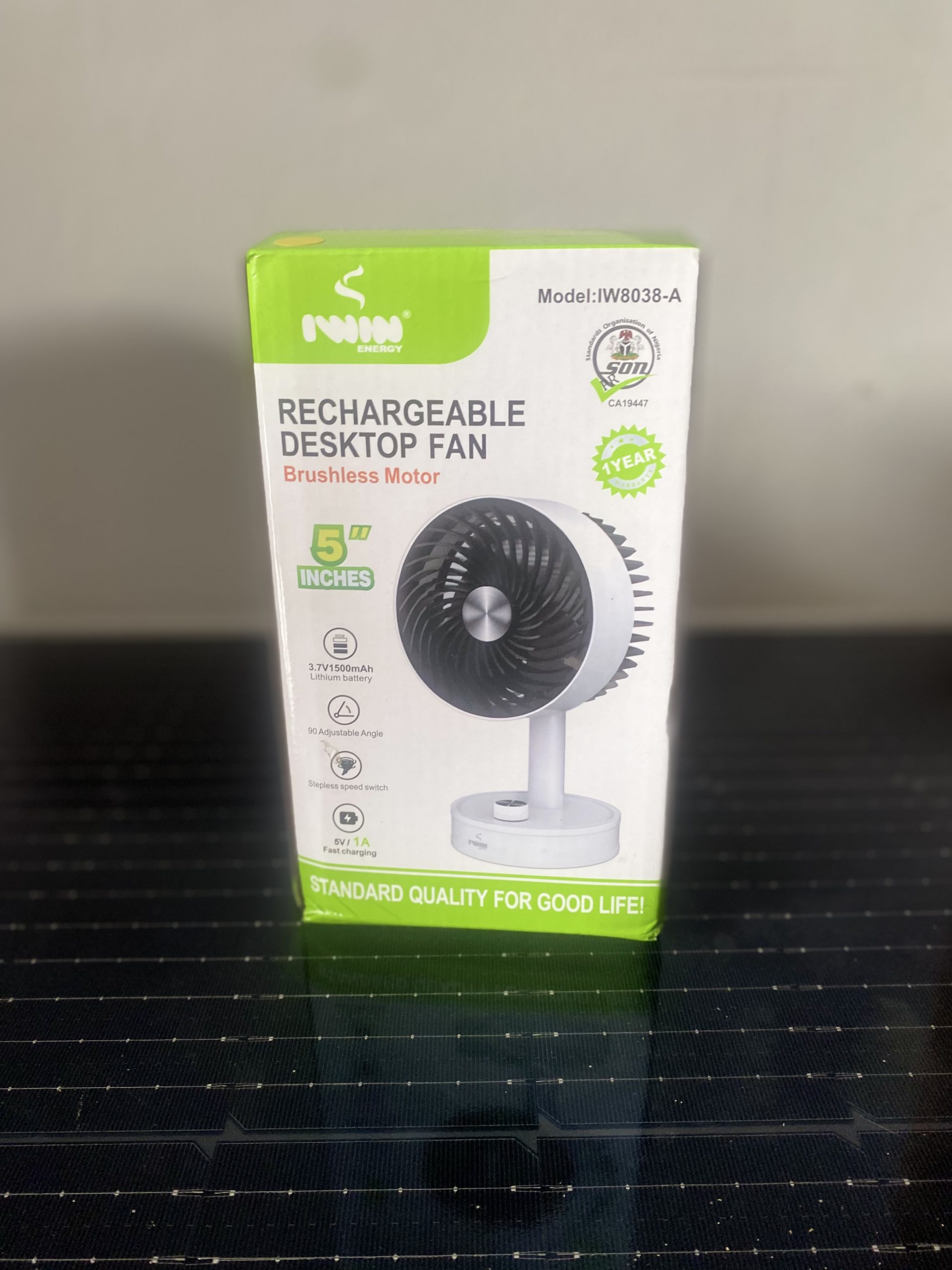 5-Inch Rechargeable Desktop Fan with Brushless Motor - Image 3