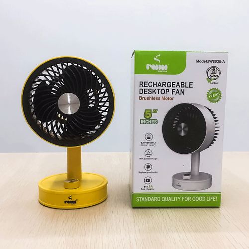5-Inch Rechargeable Desktop Fan with Brushless Motor