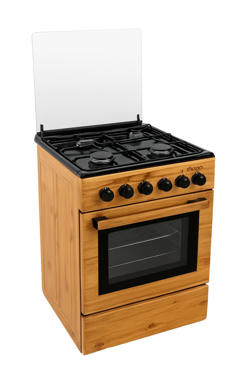 60cm Wooden Gas Cooker with Oven - 5 Burner Range