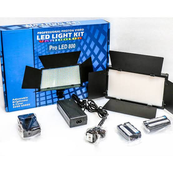 Pro LED 800 Professional Photo & Video Light Kit with Tripod Stand & Batteries - Image 2