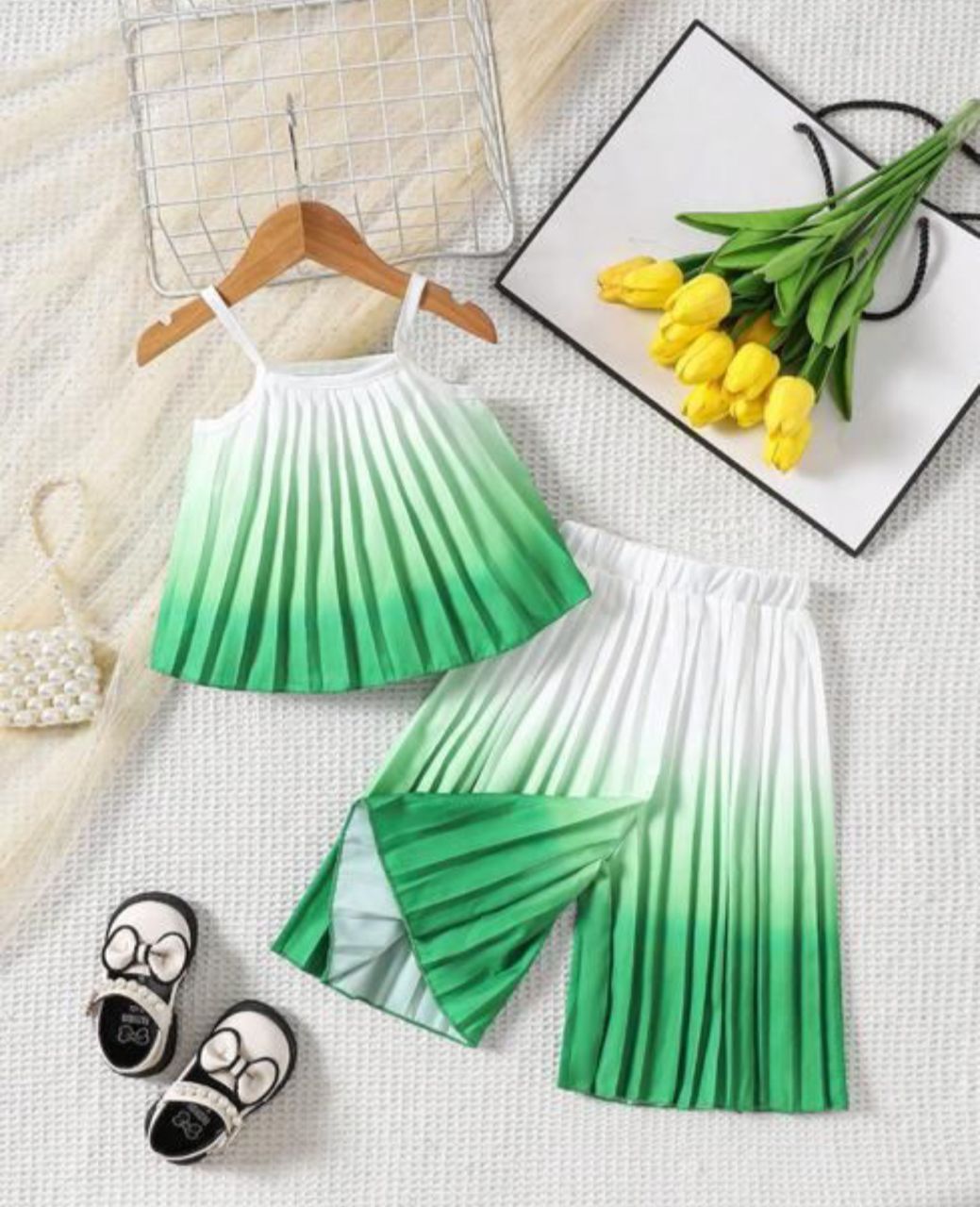 Girls' Ombre Pleated Two-Piece Set