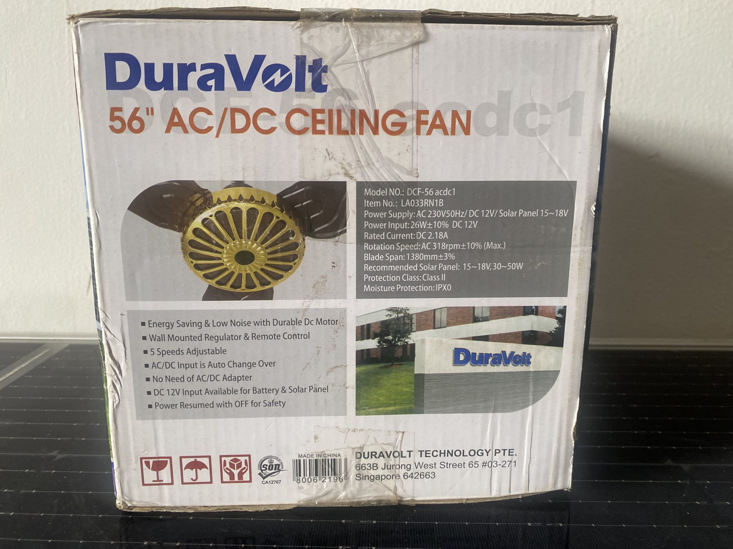 DuraVolt 56" AC/DC Ceiling Fan with Remote Control - Image 2