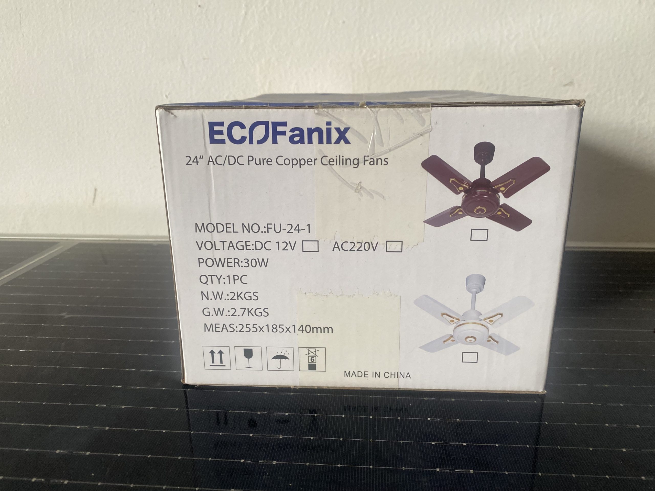 Eco Fanix 24" AC/DC Pure Copper Ceiling Fan (Model FU-24-1) - Image 2