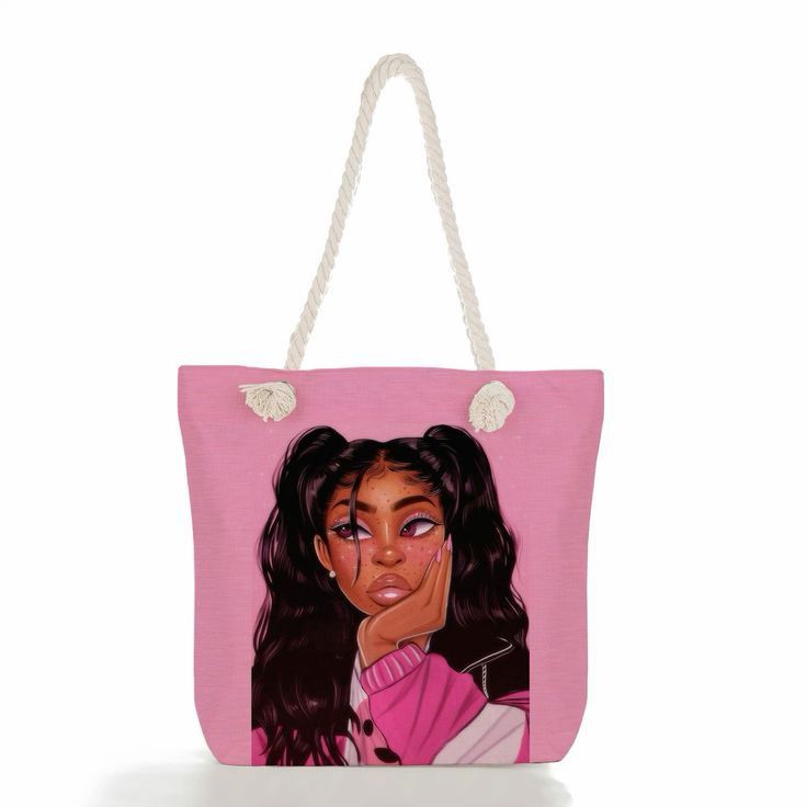 Graphic Art Tote Bag with Rope Handles – Spacious Shoulder Bag for Ladies - Image 4