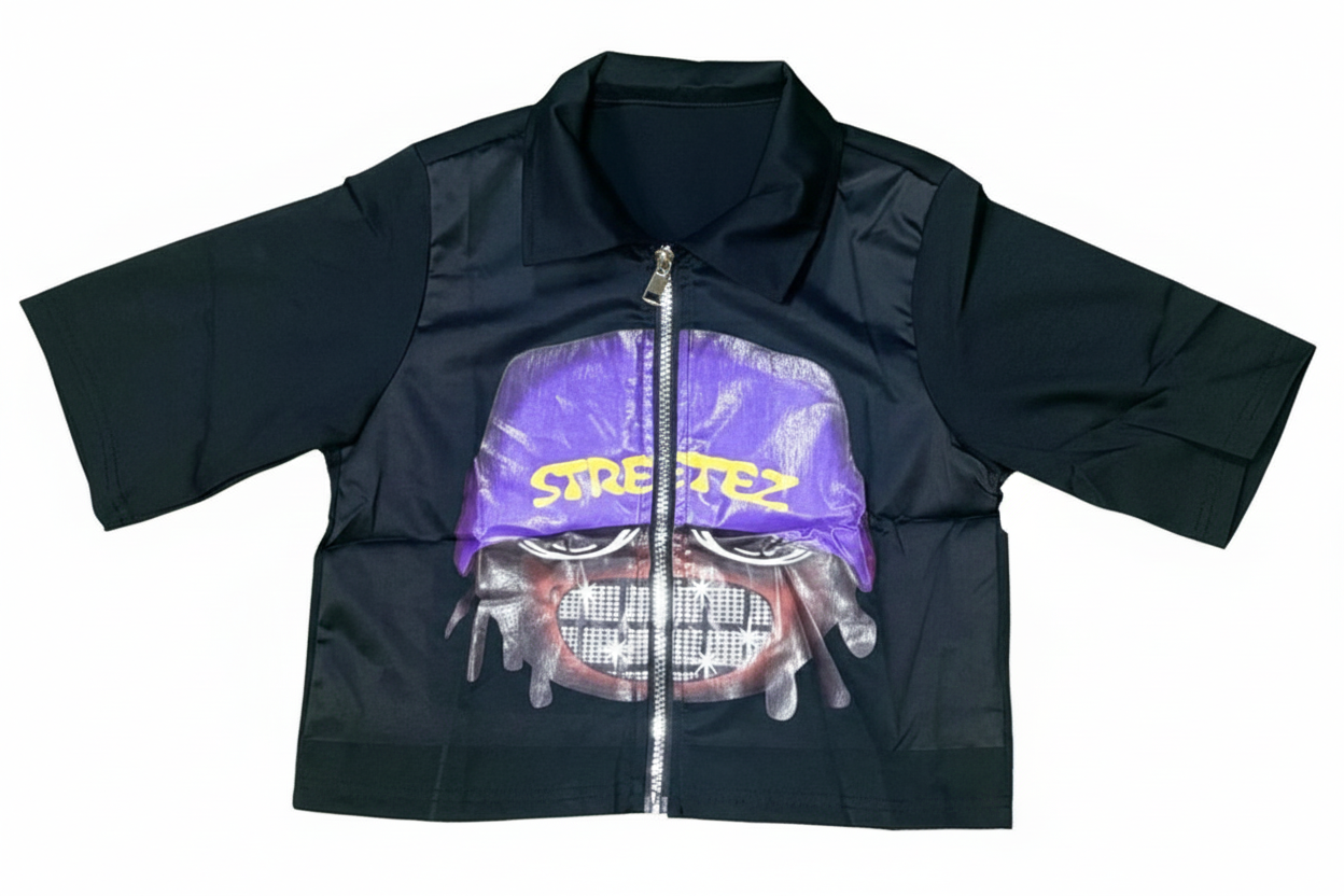 Kids STREETZ Graphic Zip-Up Collared Shirt - Image 2