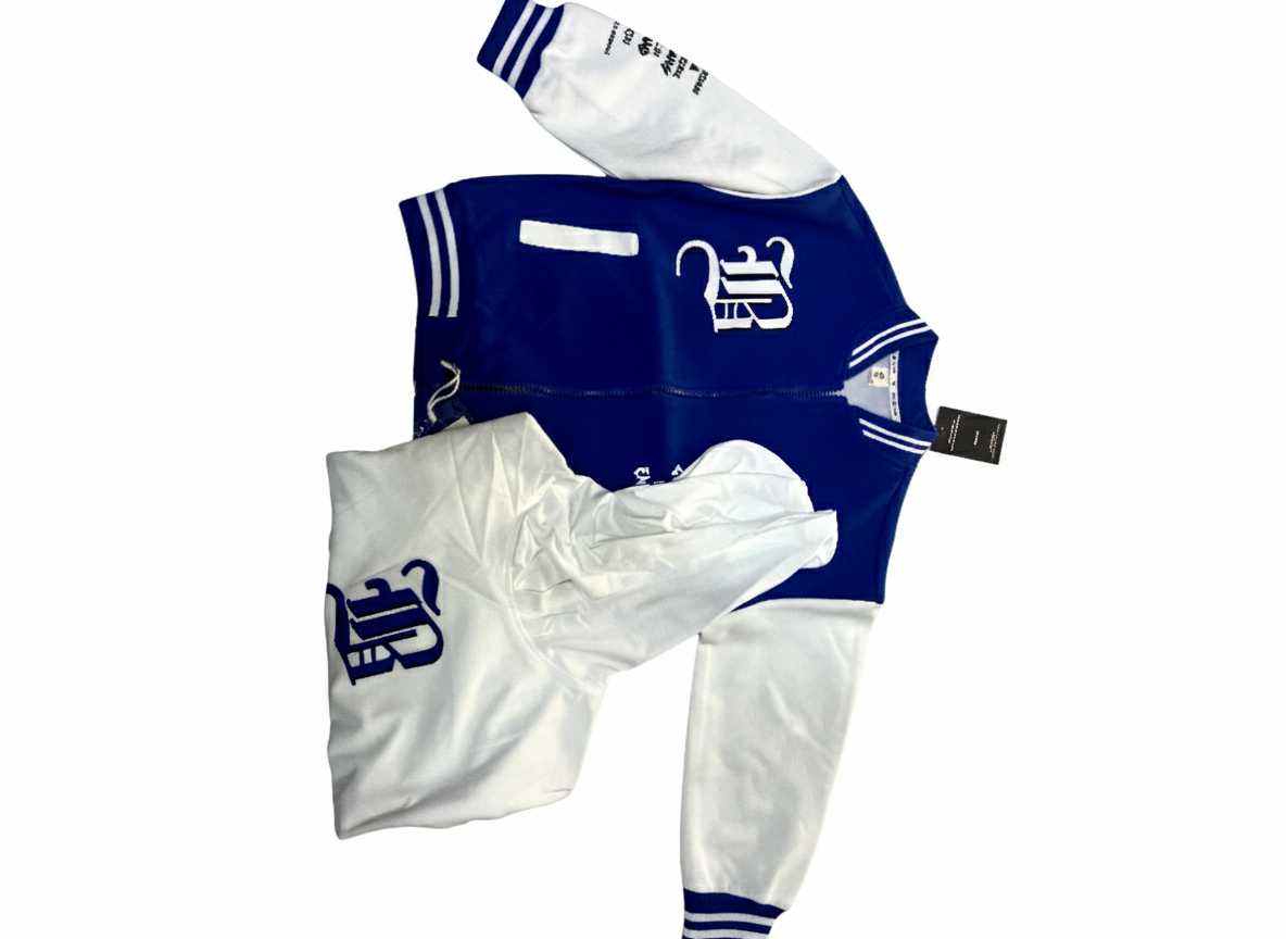 Royal Blue & White Varsity Letterman Jacket