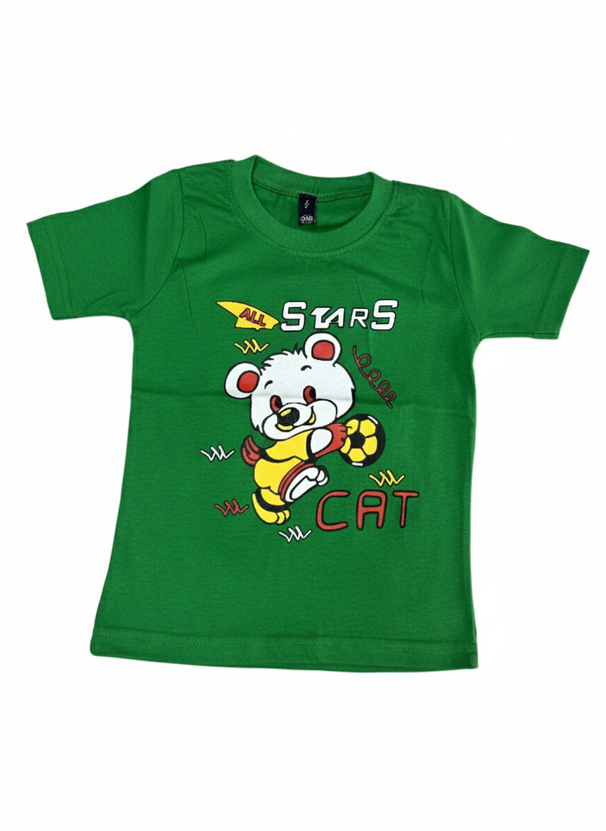 Kids' All Stars Cat Graphic T-Shirt – Vibrant Cotton Tee - Image 2