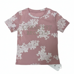 Floral Lace Embellished Girls’ T-Shirt