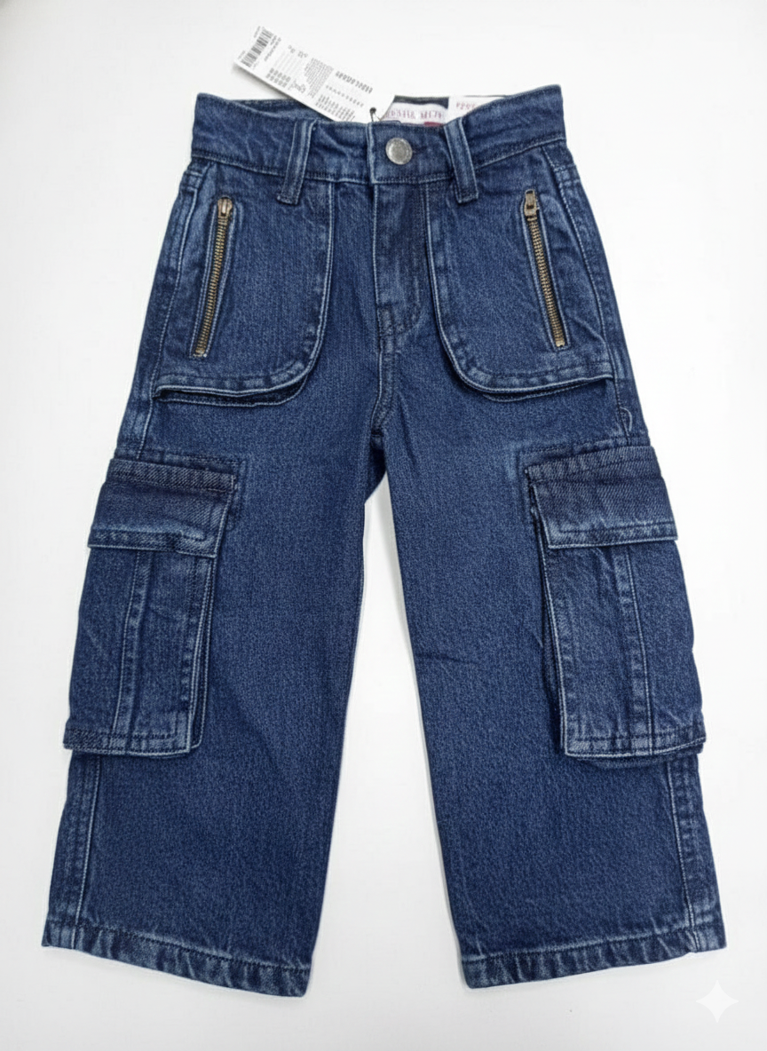 Kids' Utility Cargo Jeans with Zip Pockets