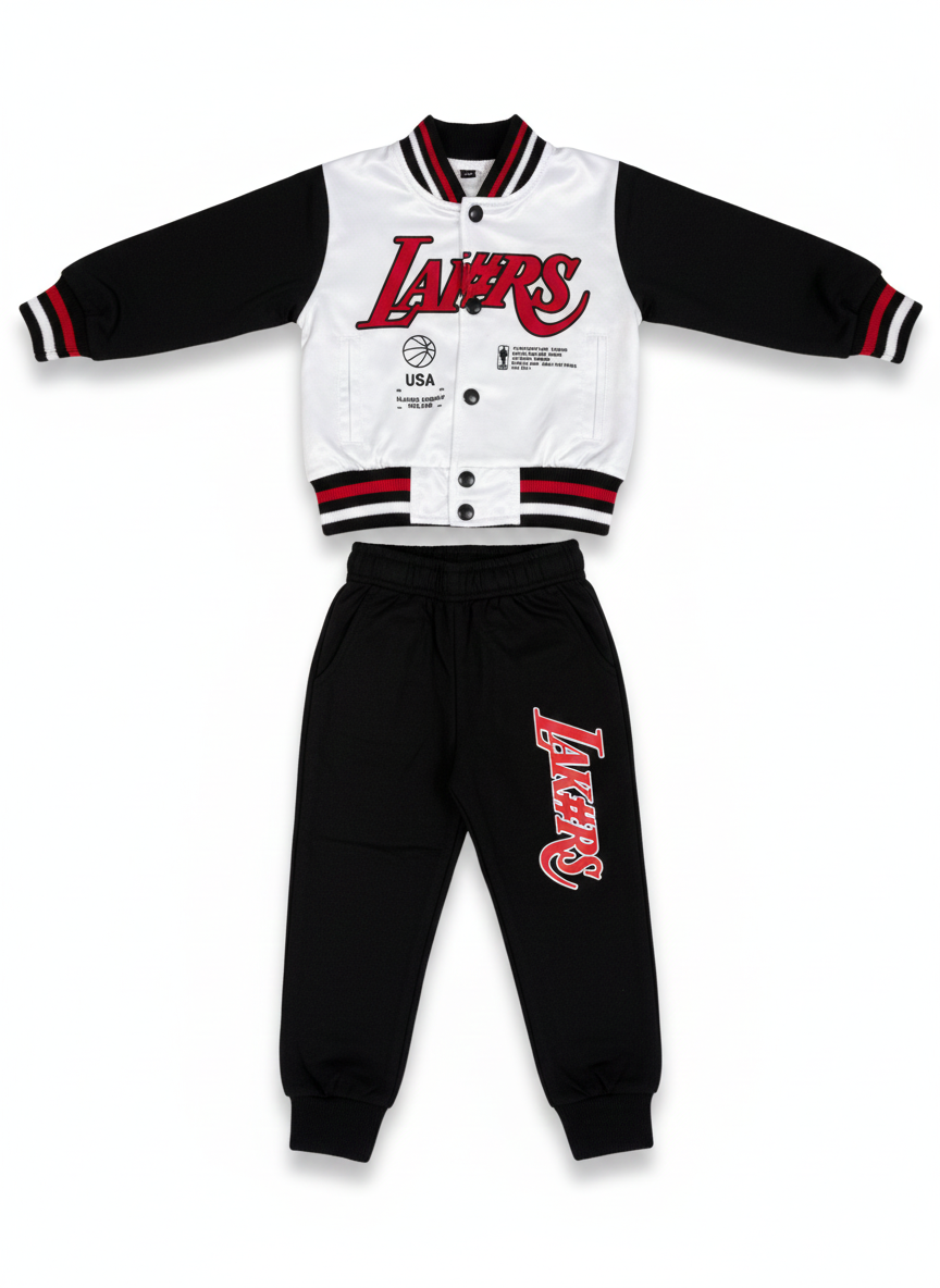 Los Angeles Lakers Kids Bomber Jacket & Jogger Tracksuit Set