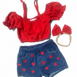 Adorable 3-Piece Valentine's / Love-Themed Outfit Set