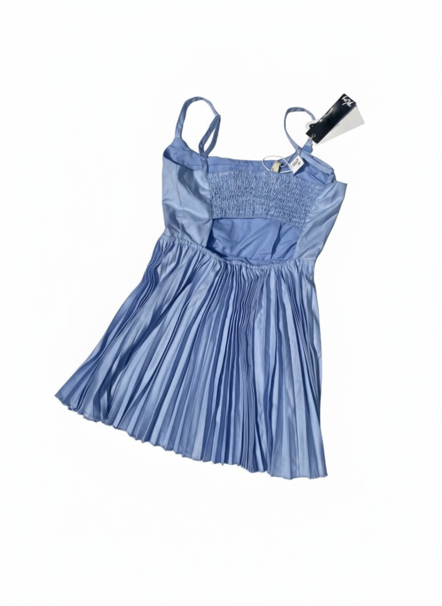 Girls' Powder Blue Pleated Sundress with Adjustable Straps - Image 2