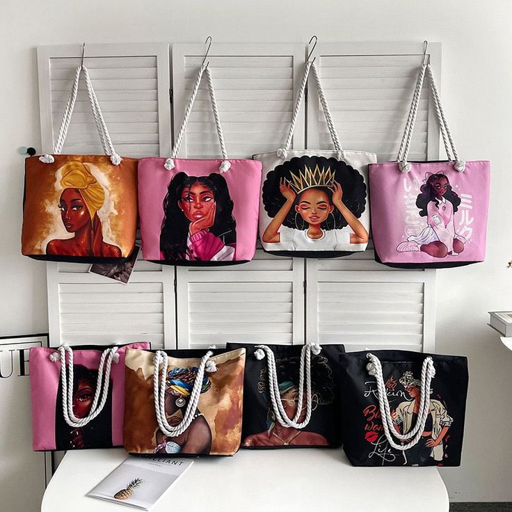 Graphic Art Tote Bag with Rope Handles – Spacious Shoulder Bag for Ladies - Image 5