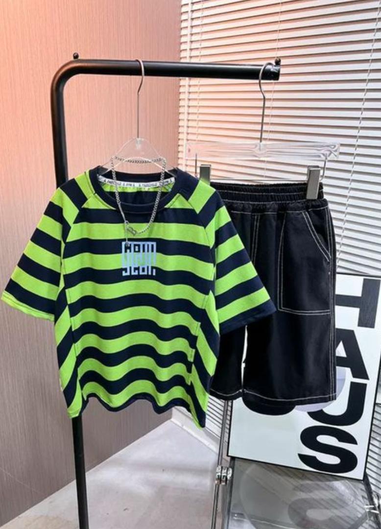 Neon Streetwave Two-Piece Set - Neon Green & Navy