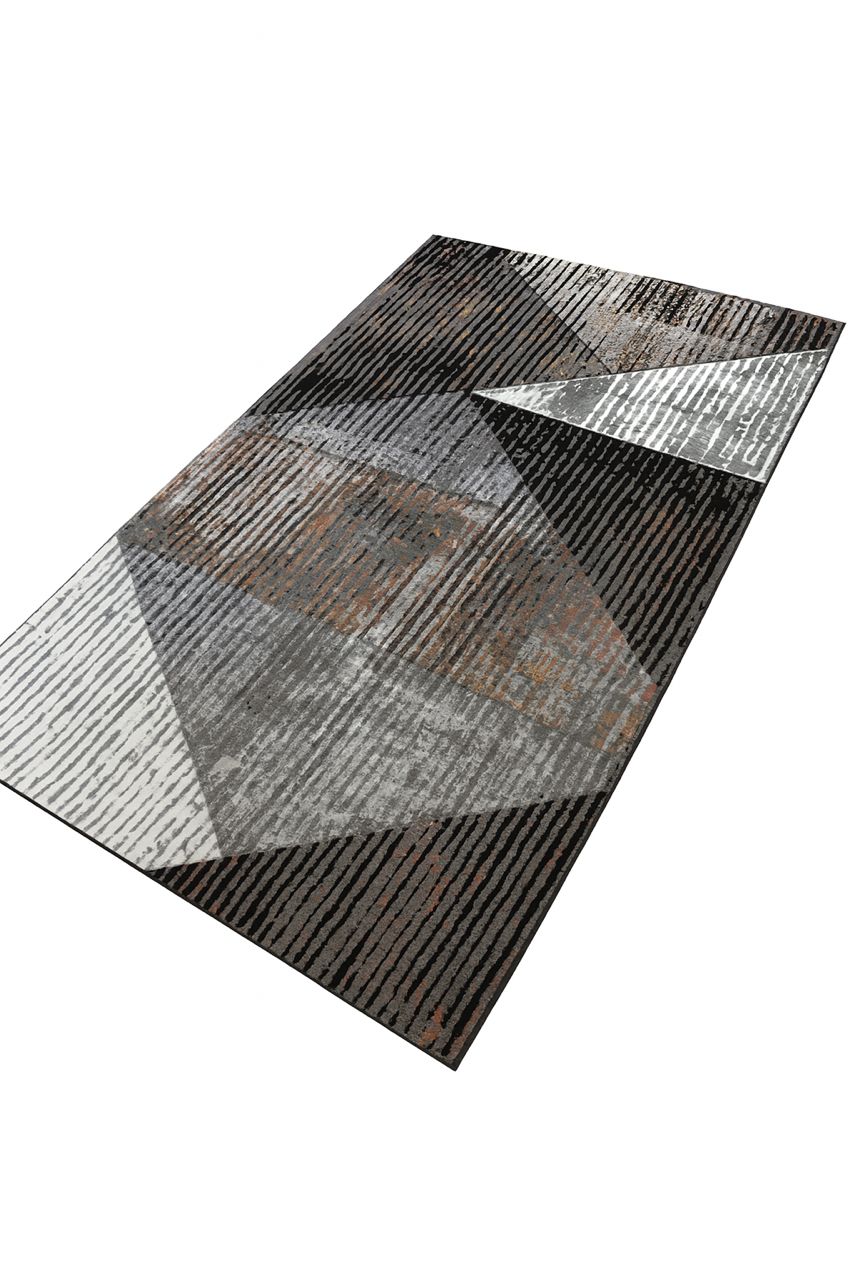 GeoTexture Modern Area Rug – Geometric Striped Design