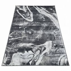 Marble Wave Modern Area Rug – Black & White