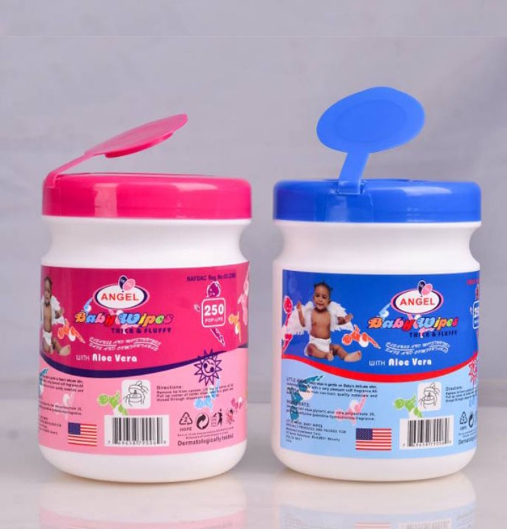 Angel Baby Wipes - Big Container (250 Wipes)