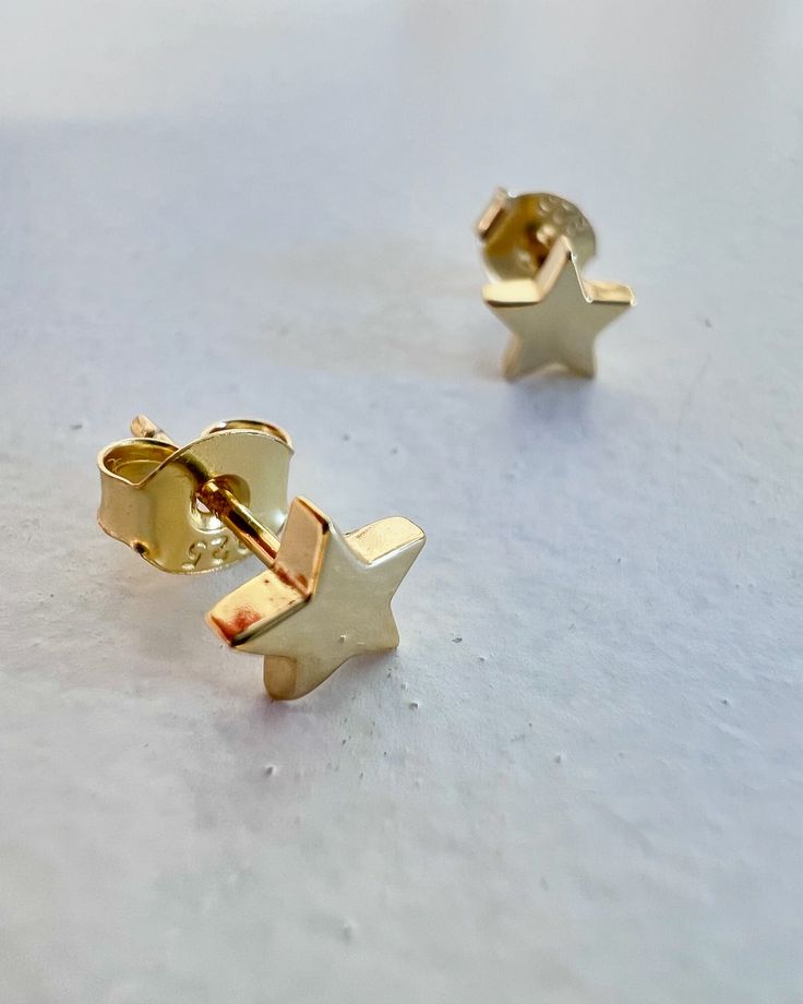 Gold Star Minimalist Stud Earrings – Nickel Free - Image 2