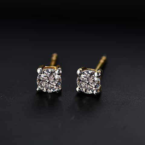 2pcs Gold Rhinestone Stud-Non Ceremony Earrings