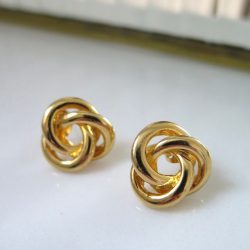 Twisted Knot Gold Toned Stud Earring-Stylish and Elagant