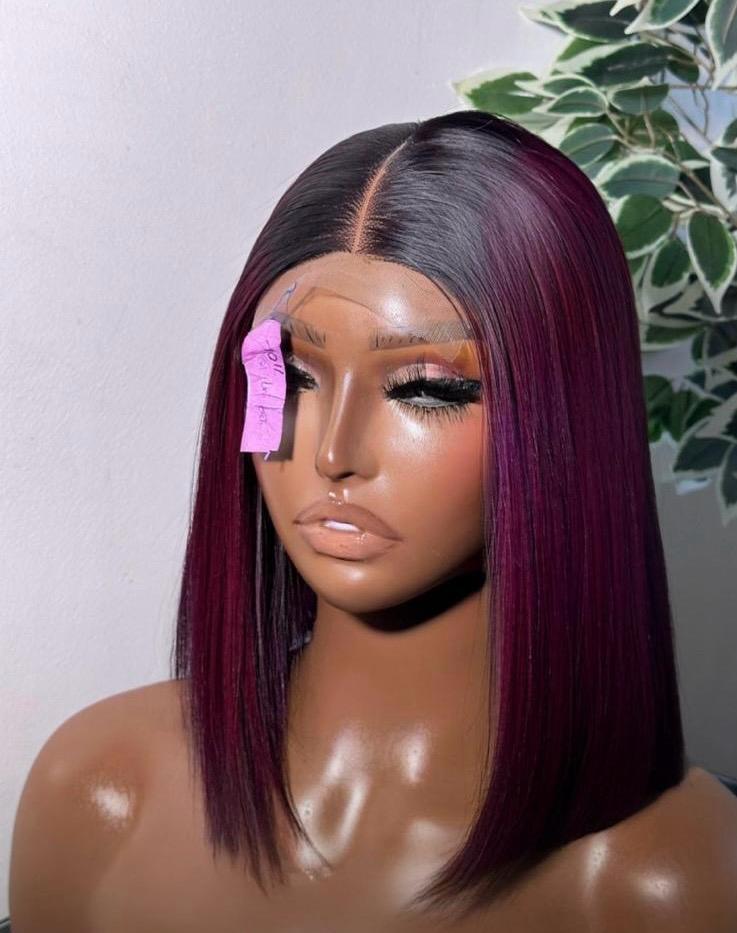 Classic Burgundy Bone Straight Human Hair – 10 Inches