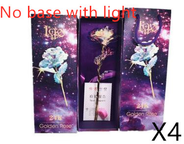 24K Luminous Color Gold Rose Flower Set - Image 2