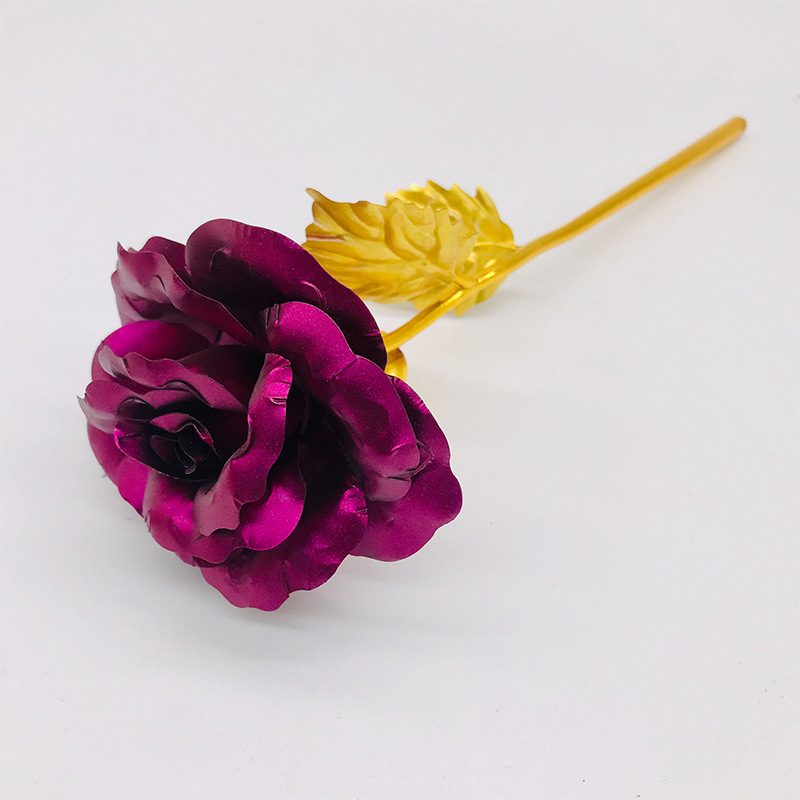 24K Luminous Color Gold Rose Flower Set - Image 4