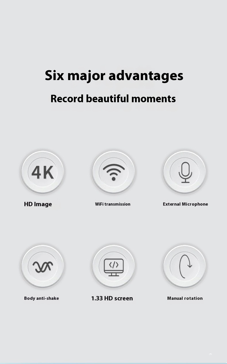 4K HD Anti Shake Pocket Sports Camera Mini