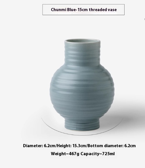 Big Belly Thread Ceramic Vase - Image 4