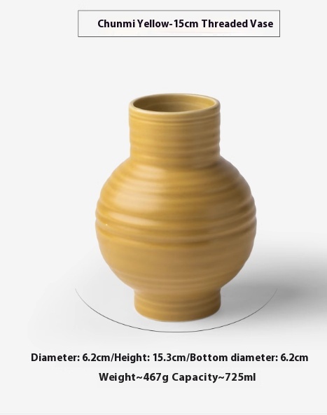 Big Belly Thread Ceramic Vase - Image 5