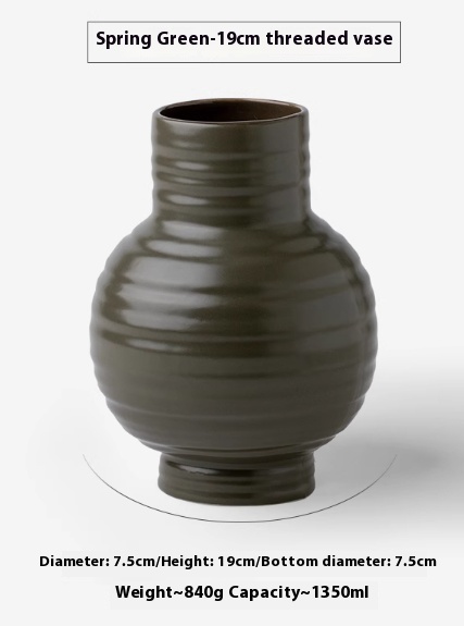 Big Belly Thread Ceramic Vase - Image 6