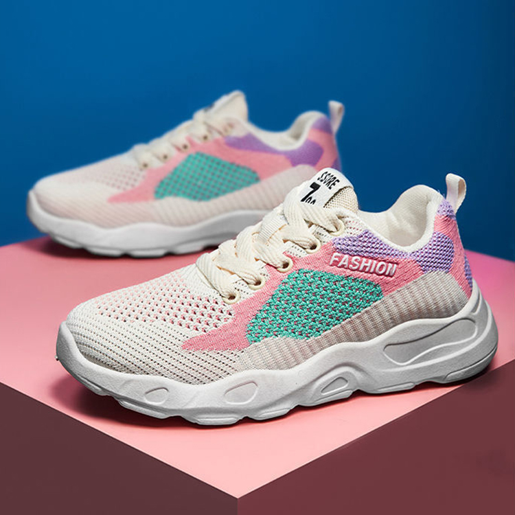 Casual Colorblock Lace - up Sneakers Women Versatile Breathable Lightweight Walking Running Shoes