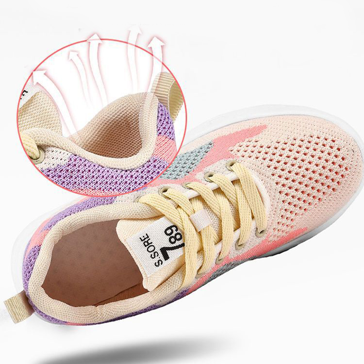 Casual Colorblock Lace - up Sneakers Women Versatile Breathable Lightweight Walking Running Shoes