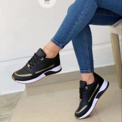 Casual Lace - up Flat Shoes Women Shallow Round Toe Sports Walking Sneakers