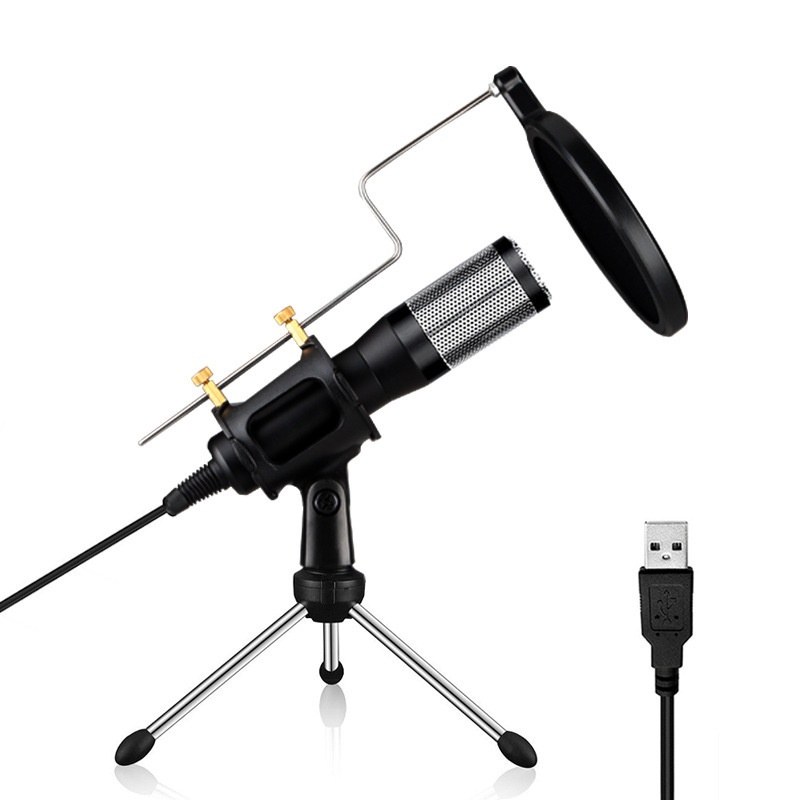 USB Condenser Microphone Kit with Stand & Pop Filter – Recording & Streaming Mic