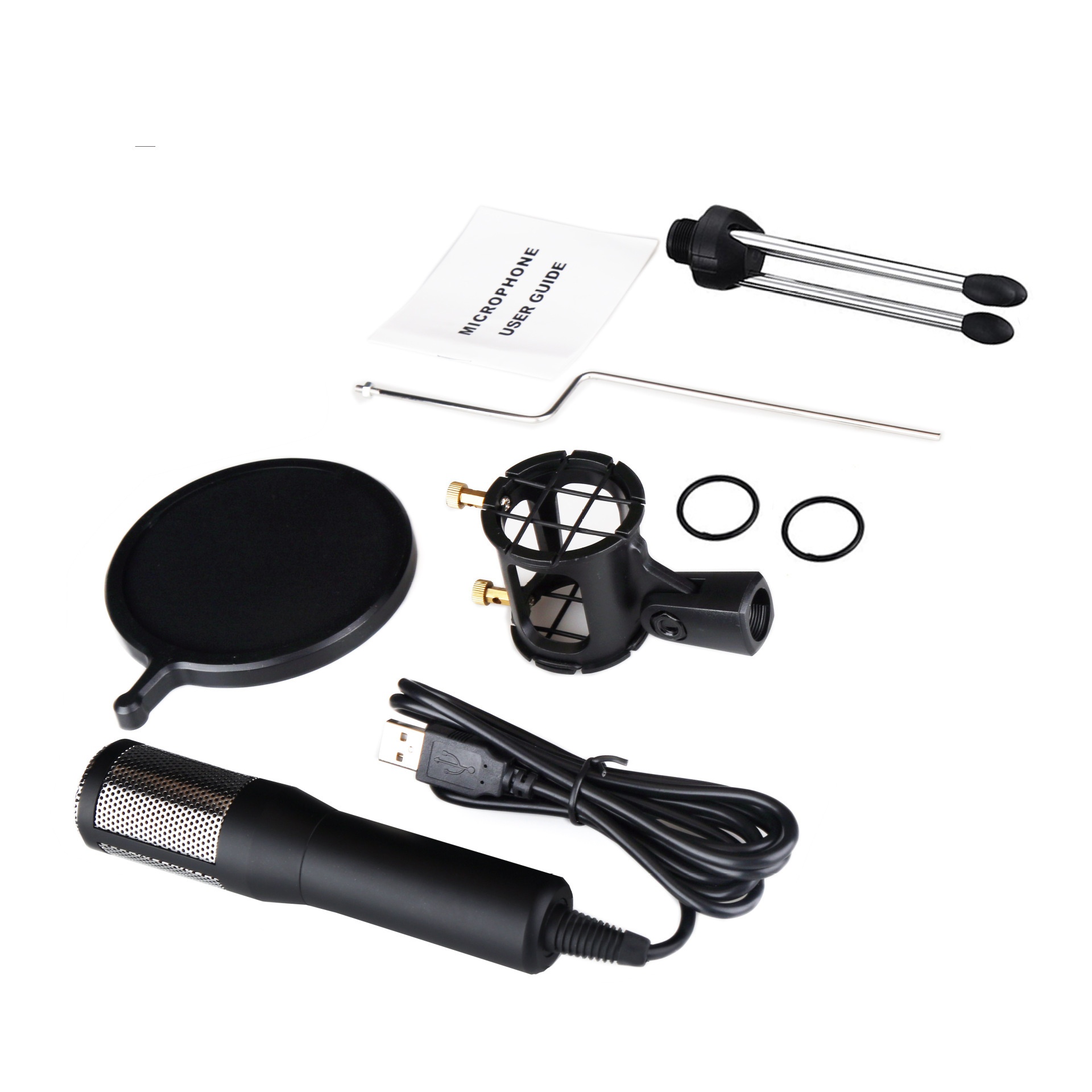 USB Condenser Microphone Kit with Stand & Pop Filter – Recording & Streaming Mic - Image 2