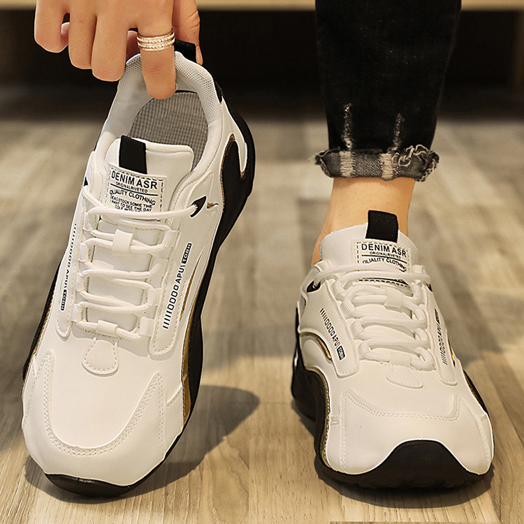 Fashion Colorblock Lace - up Sneakers For Men Breathable Low - top Dad Shoes Running Walking Sports Shoes